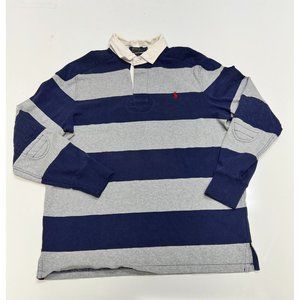 Vintage Polo Ralph Lauren Polo Shirt Striped navy Long sleeve Men's L